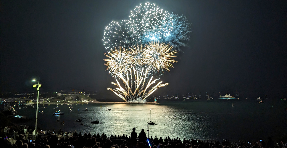 Fireworks above the water